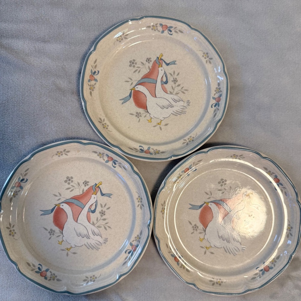 International China Marmalade 8868 Goose Salad Plates Set of 3 Japan 7.5"